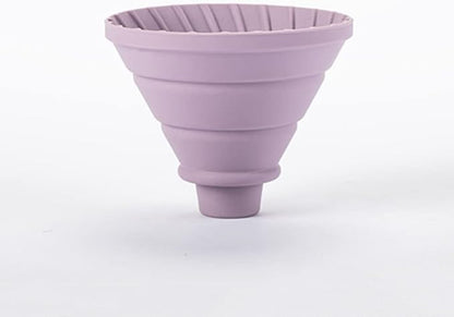 Pour Over Coffee Dripper,V60 and Cake Cup Filter Paper Silicone Coffee Funnel Filter,Reusable Dripper Coffee Filter with Wood Base Coffee Dripper Accessory for Coffee Pot Coffee Maker (Purple)