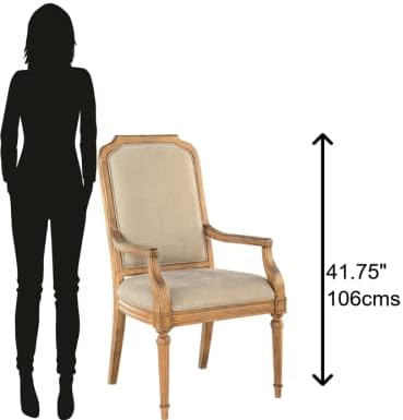 Hekman Wellington Hall Upholstered Dining Arm Chair, Wooden Frame, Upholstered, Vintage Home Décor, Wooden Chair with Arms, Comfortable Seating, Durable, Ideal for Dining Room and Living Area