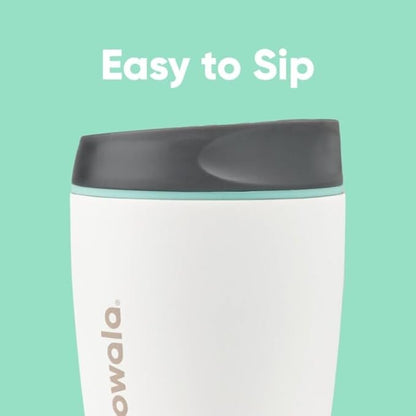 Owala SmoothSip Insulated Stainless Steel Coffee Tumbler, Reusable Iced Coffee Cup, Hot Coffee Travel Mug, Perfect for Cappuccino, BPA Free, 10 oz, Gray (Cloudscape)