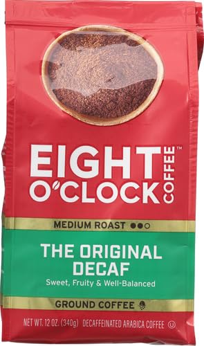 Eight O'Clock Coffee The Original Decaf Ground Coffee, Medium Roast, 12 Ounce (Pack of 1) - Sweet, Fruity, Well Balanced