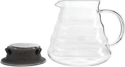 Restaurantware Restpresso 22 Ounce Coffee Carafe 1 Insulated Coffee Server - Push-Button Top Wide Spout Clear Glass Coffee Pitcher Built-In Handle Leakproof