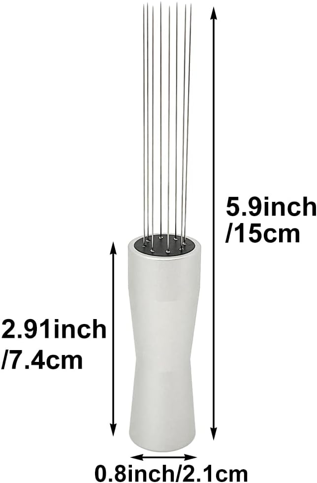 Espresso Coffee Stirrer Wdt Tool Espresso Distribution Tool Needle Type Coffee Powder Stirrer Hand Tamper Distributor Coffee Stirring Tool for Cafe Barista Kitchen Gadgets Silver