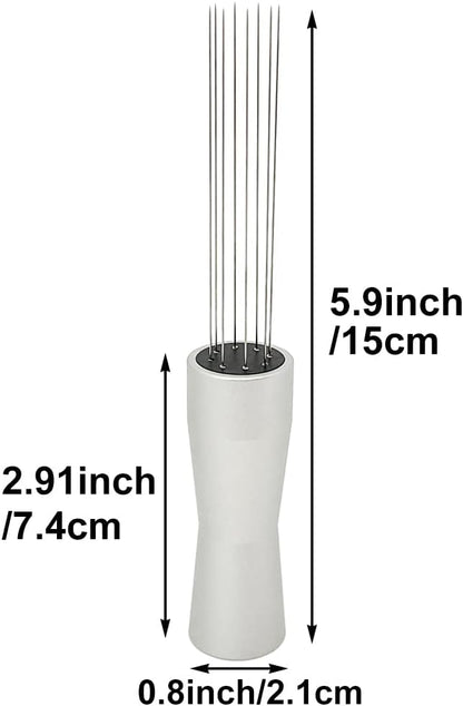 Espresso Coffee Stirrer Wdt Tool Espresso Distribution Tool Needle Type Coffee Powder Stirrer Hand Tamper Distributor Coffee Stirring Tool for Cafe Barista Kitchen Gadgets Silver