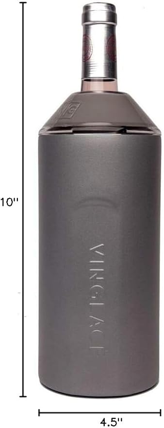 Personalized Vinglacé Wine & Champagne Bottle Chiller - A Unique Customized Gift for Wine Lovers (Graphite)