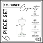 Load image into Gallery viewer, Vikko 1.75 Ounce Shot Glasses, Set of 6 Small Liquor Glass with Stem, Spirit Glasses, Durable Tequila Bar Glasses For Alcohol and Espresso Shots