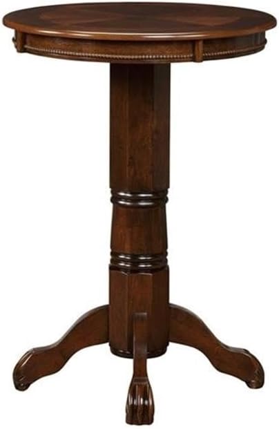 BOWERY HILL Traditional Wood Pub Table with Claw and Ball Feet in Cappuccino