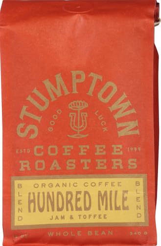 Stumptown Coffee Roasters, Medium Roast Organic Whole Bean Coffee - Hundred Mile, Flavor Notes of Jam and Toffee, 24 Ounces (2 Bags of 12 Ounces)