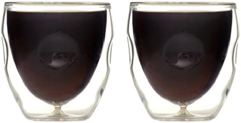 Ozeri Moderna Artisan Series Double Wall Beverage and Espresso Shot Glasses, 2-Ounce, Set of 2