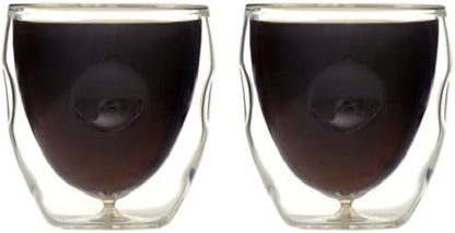 Ozeri Moderna Artisan Series Double Wall Beverage and Espresso Shot Glasses, 2-Ounce, Set of 2