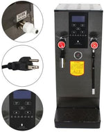 Load image into Gallery viewer, 12L Commercial Milk Steamer&amp;Frother, 4 IN 1 Milk Foam Maker with LED Display, 110v Stainless Steel Milk Steamer Machine Water Boiling Machine for Espresso Coffee Milk Tea