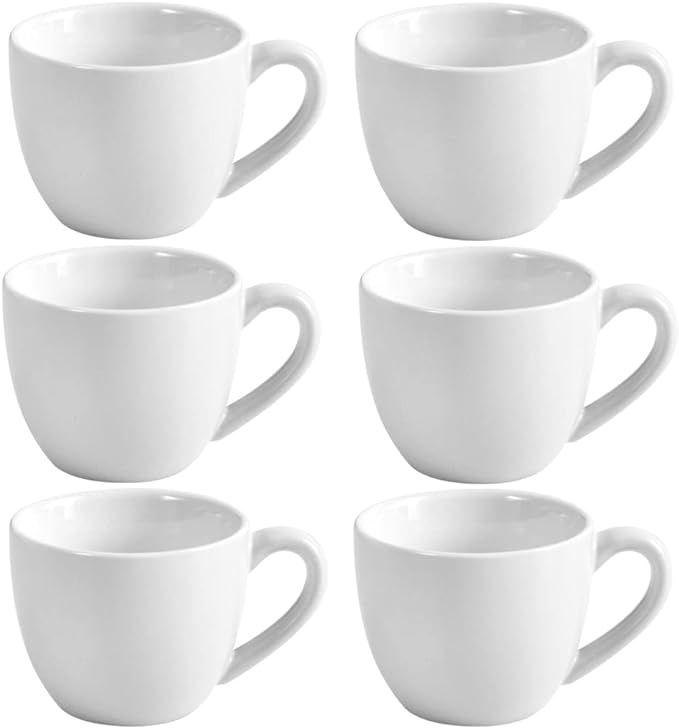 homEdge Mini Procelain Espresso Cup, 3 Ounces / 90 ml Tiny Coffee Mugs Demitasse for Espresso, Tea- White