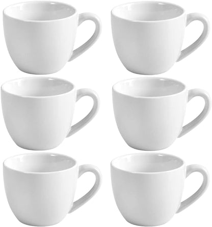 homEdge Mini Procelain Espresso Cup, 3 Ounces / 90 ml Tiny Coffee Mugs Demitasse for Espresso, Tea- White
