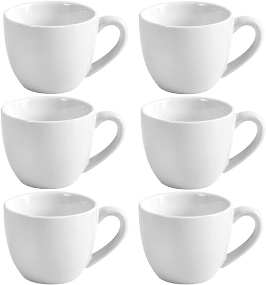 homEdge Mini Procelain Espresso Cup, 3 Ounces / 90 ml Tiny Coffee Mugs Demitasse for Espresso, Tea- White