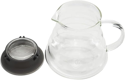 Restaurantware Restpresso 22 Ounce Coffee Carafe 1 Insulated Coffee Server - Push-Button Top Wide Spout Clear Glass Coffee Pitcher Built-In Handle Leakproof
