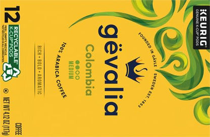 Gevalia Colombia Medium Roast 100% Arabica Keurig K-Cup Coffee Pods (12 ct Box)