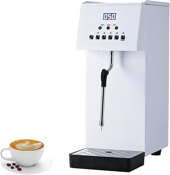 FullAutomatic 6L Steam Milk Frother Machine Commercial Steam Boiling Water and Frothing Machine with LCD Display for Tea and Coffee