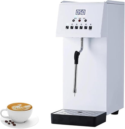 FullAutomatic 6L Steam Milk Frother Machine Commercial Steam Boiling Water and Frothing Machine with LCD Display for Tea and Coffee