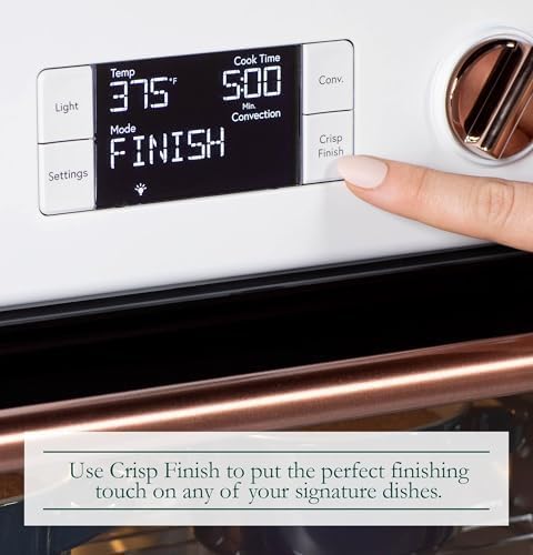Café Couture Oven with 14 essential cooking modes, including Air Fry, CrispFinish, Bake, Broil, Roast, Toast, Pizza, WiFi & Smart Connected, Voice Control, Countertop Small Appliances, Matte White