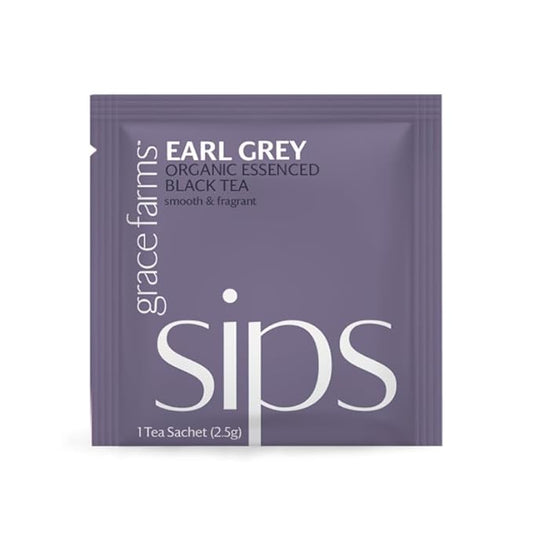 Grace Farms Organic Earl Grey Black Tea, (100 Enveloped Pyramid Sachets w/String & Tag) | Bergamot Oil | Fairtrade & Kosher | Gives Back 100% of Profits