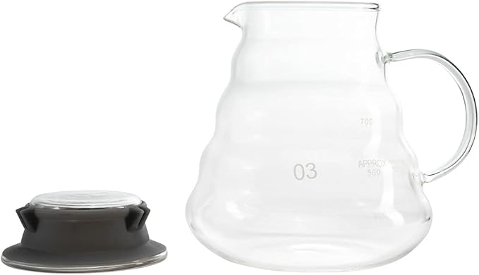 Restaurantware Restpresso 25 Ounce Coffee Carafe 1 Insulated Coffee Server - Push-Button Top Wide Spout Clear Glass Coffee Pitcher Built-In Handle Leakproof