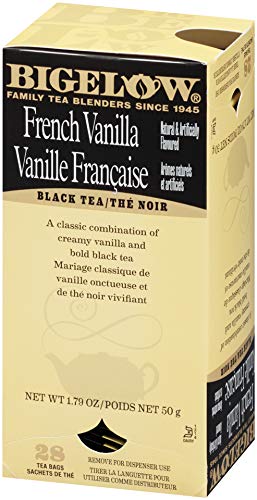 Bigelow French Vanilla Tea 28-Count Boxes (Pack of 6) Premium Black Tea Flavored with Vanilla Antioxidant-Rich Gluten-Free Full-Caffeine Tea in Foil-Wrapped Bags