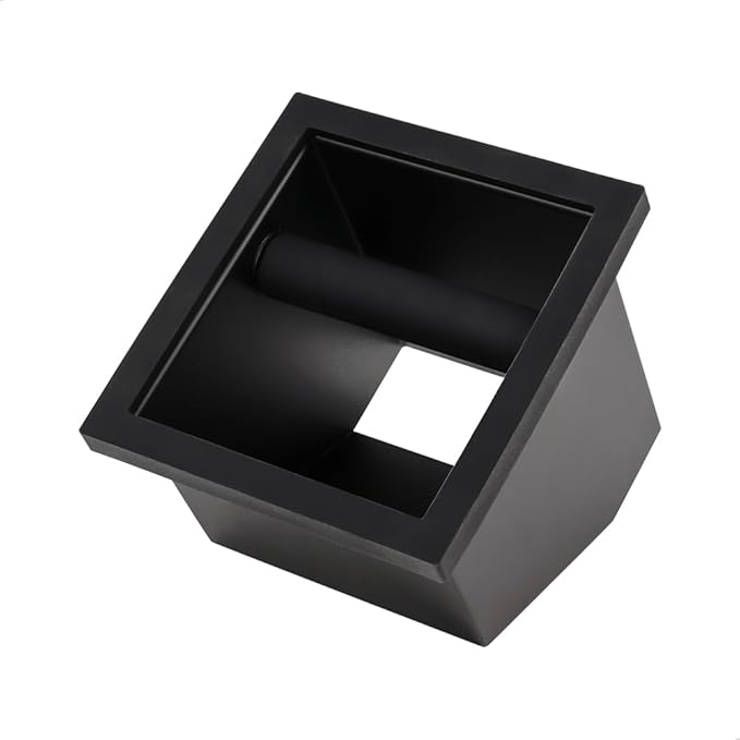 watchget Espresso Grounds Knock Box, Bottomless Chute with Removable Bar, Stainless Steel & Silicone Construction, Built-in Desktop Waste Collector for Home & Café
