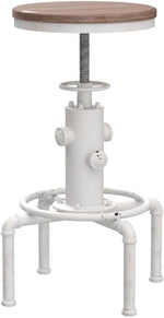 Load image into Gallery viewer, Topower Aged Antique Vintage Industrial Barstool Solid Wood Water Pipe Fire Hydrant Design Cafe Coffee Industrial Bar Stool Set of 2 Antique White