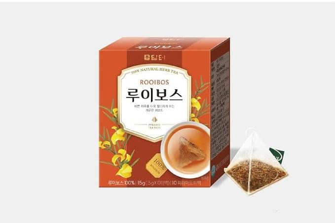 Damtuh Rooibos Tea – 100% Pure Rooibos, Caffeine-Free Herbal Tea, 10 Tea Bags (1g each)
