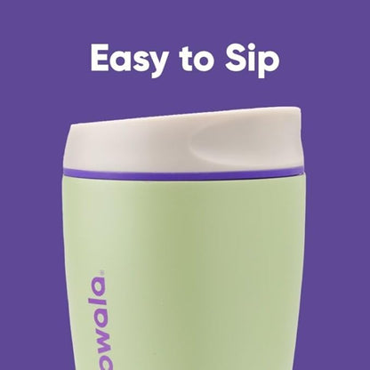 Owala SmoothSip Insulated Stainless Steel Coffee Tumbler, Reusable Iced Coffee Cup, Hot Coffee Travel Mug, Perfect for Cappuccino, BPA Free, 10 oz, Green (Hip Cactus)