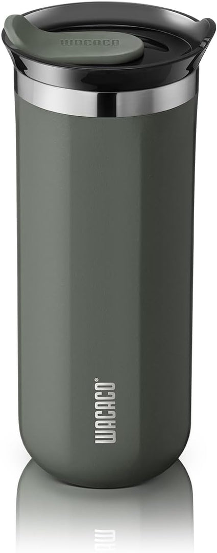 WACACO Octaroma Grande Vacuum Insulated Coffee Mug, 15 fl oz (435ml), Double-wall Stainless Steel Travel Tumbler With Drinking Lid, Dim Grey