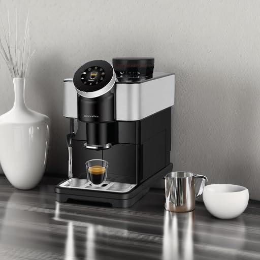 Dr.coffee H1 Fully Automatic Espresso Maker, Bean To Cup Coffee Machine, Espresso Coffee Machine With Steam Wand, 6 Customized Beverages For Home Use, Piano Black