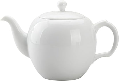 Teapot with Infuser Ceramic Tea Pot with Removable Stainless Steel Fliter for Loose Tea 15.80 OZ/450ml (1-2cups) Teapots for Tea Coffee Milk for Office Home Men Women (White)