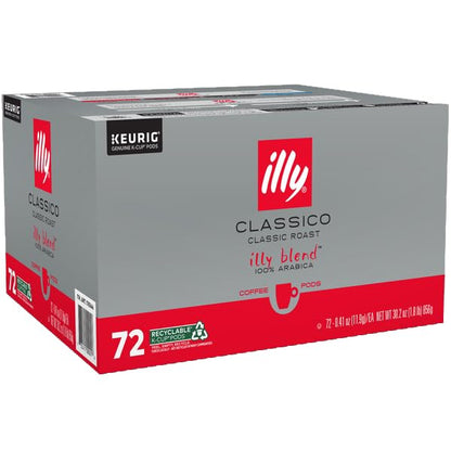Illy Coffee K Cups - Pods For Keurig Machines – Classico Roast - Caramel, Orange Blossom & Jasmine - Mild, Flavorful & Balanced Flavor - No Preservatives – 72 Count