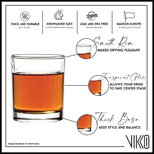 Vikko 2.75 Ounce Shot Glasses, Set of 6 Small Liquor and Spirit Glasses, Durable Tequila Bar Glasses For Alcohol and Espresso Shots, 6 Piece Shooter Glass Set