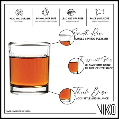 Vikko 2.75 Ounce Shot Glasses, Set of 6 Small Liquor and Spirit Glasses, Durable Tequila Bar Glasses For Alcohol and Espresso Shots, 6 Piece Shooter Glass Set