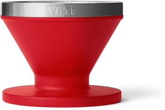 YETI Pour Over Coffee Maker Accessory Ramblers, Designed for Perfect Coffee Extraction Anywhere, Stainless Steel, fits any V60 Filter, Rescue Red
