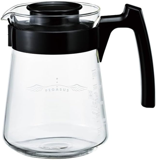 HARIO PES-02-B Pegasus Server, 600 Microwave-Safe, 20.1 fl oz (600 ml), 2-5 Cups, Black, Made in Japan