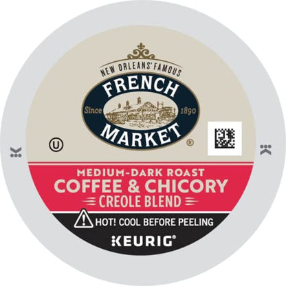 French Market Coffee & Chicory Medium-Dark Roast Single Serve Coffee Pods, 12ct Box (Pack of 4)
