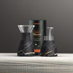 Load image into Gallery viewer, asobu Insulated Pour Over Coffee Maker (32 oz.) Double-Wall Vacuum, Stainless-Steel Filter and Take on the Go Carafe (Midnight Marble)