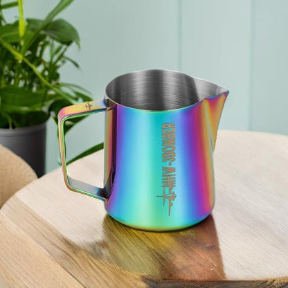 MHW-3BOMBER Milk Frothing Pitcher 16.9oz/500ml Latte Art Pitcher Stainless Steel Espresso Steaming Pitcher Colorful Barista Milk Jug P5911C-OS