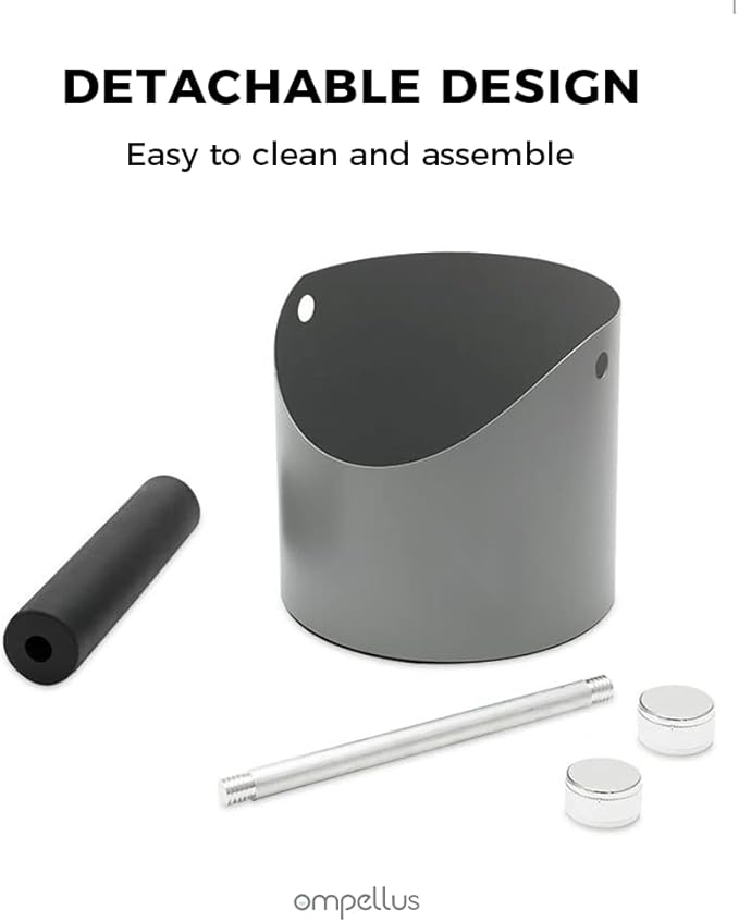 Espresso Knock Box, Large Capacity & Non-Slip Base Coffee Knock Box, Barista Tools, Espresso Machine Accessories (Gray-Small)