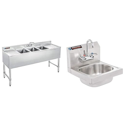 DuraSteel 3 Compartment Bar Sink + DuraSteel Stainless Steel Sink