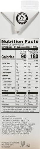 TAZO Decaf Chai Latte, Black Tea Concentrate, Easy-to-Serve Chai Tea for Everyday Lattes, Hot or Iced Tea and Mocktails, 32 oz Tea Mix Carton