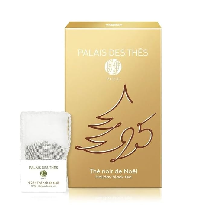 Palais des Thés Black Tea - Holiday Collection Organic N°25 Blend with Citrus & Spices - Premium Tea Bags, Serves 20 Cups