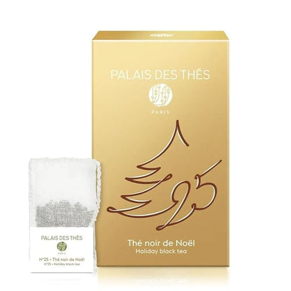 Palais des Thés Black Tea - Holiday Collection Organic N°25 Blend with Citrus & Spices - Premium Tea Bags, Serves 20 Cups