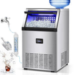 Load image into Gallery viewer, Commercial Ice Maker Machine, 175Lbs/24H with 45Lbs Storage, 55Pcs Clear Ice Cubes in 8-15Mins, Freestanding Stainless Steel Ice Machine for Home, Bar, Party, Office - Fast Ice Making &amp; Easy to Clean