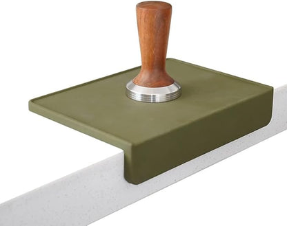 watchget Espresso Tamping Mat, Coffee Tamper Mat, Olive Silicone Food Grade Pad, 8Inch X 6Inch Coffee Tamp Station, Espresso Accessory, Waterproof and Heat Resistant