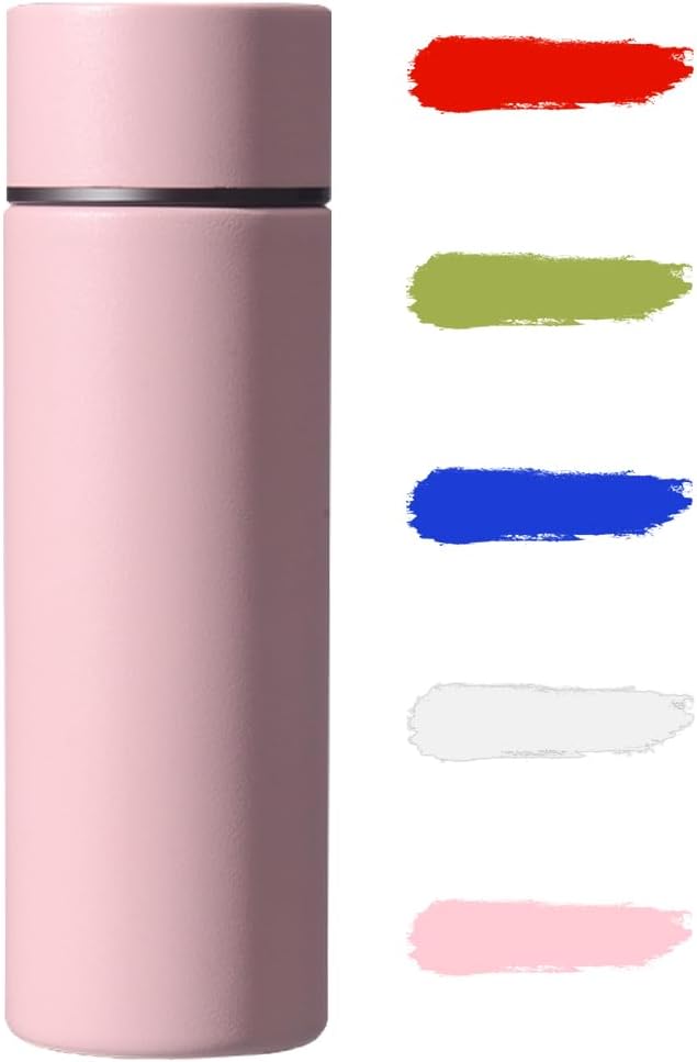 5 oz Mini Thermos Cute Water Bottle - Insulated Stainless Steel Bottle - Keeps Cold for 12 hours, Hot for 6 hours - Pink