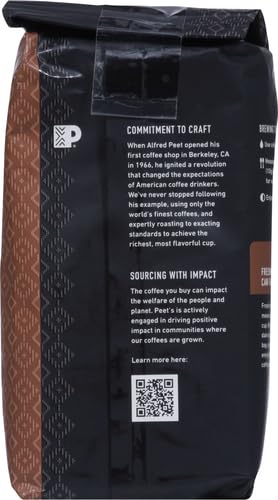 Peet's Coffee, Dark Roast Decaffeinated Ground Coffee - Decaf Major Dickason's Blend 10.5 Ounce Bag (Pack of 2)