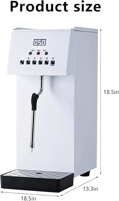 FullAutomatic 6L Steam Milk Frother Machine Commercial Steam Boiling Water and Frothing Machine with LCD Display for Tea and Coffee